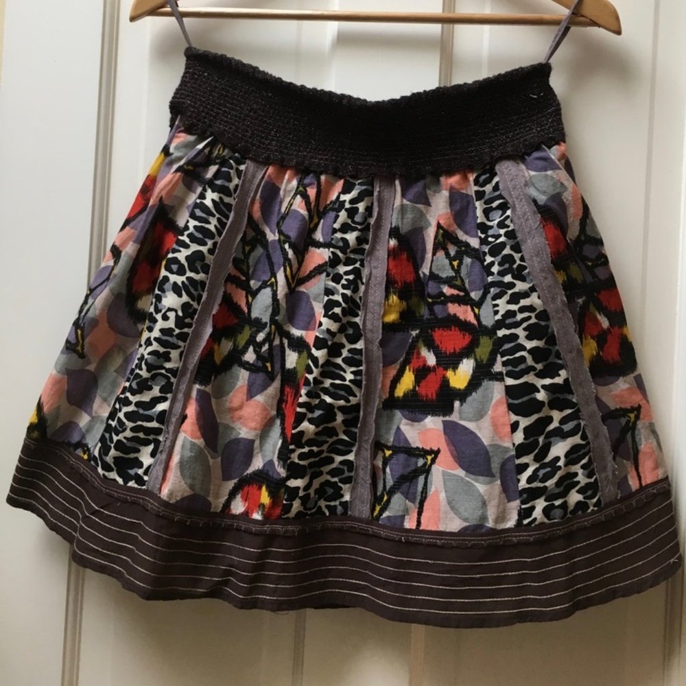 Adorable Zebra Floral Free People Party Skirt S